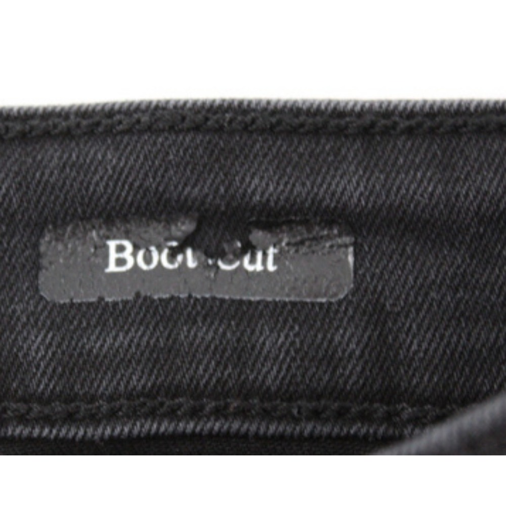 Judy Blue Button Fly Bootcut Jeans Womens 7/28 Black Raw Hem Stretch Denim - Picture 4 of 9